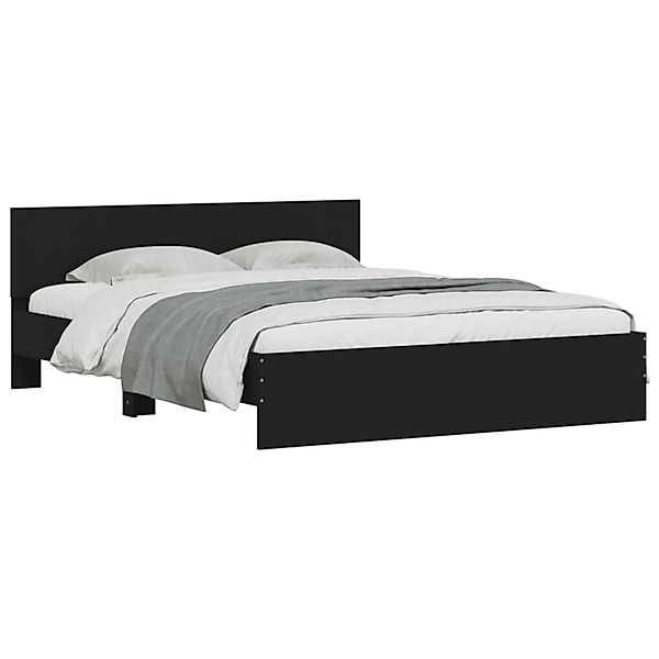 vidaXL Bettgestell mit LED ohne Matratze Schwarz 150x200 cm 3207603 günstig online kaufen