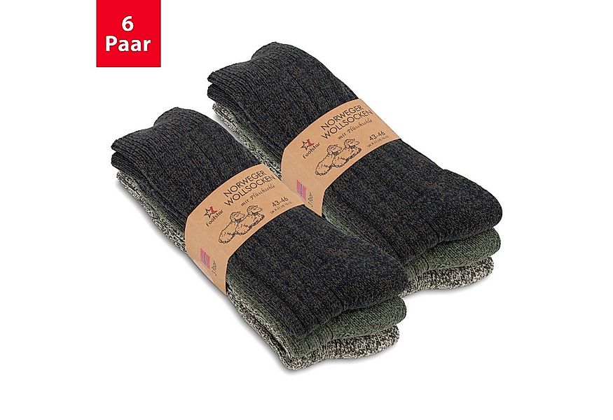 Footstar Norwegersocken Winter Norweger Socken (6 Paar) Frottee Plüschsohle günstig online kaufen