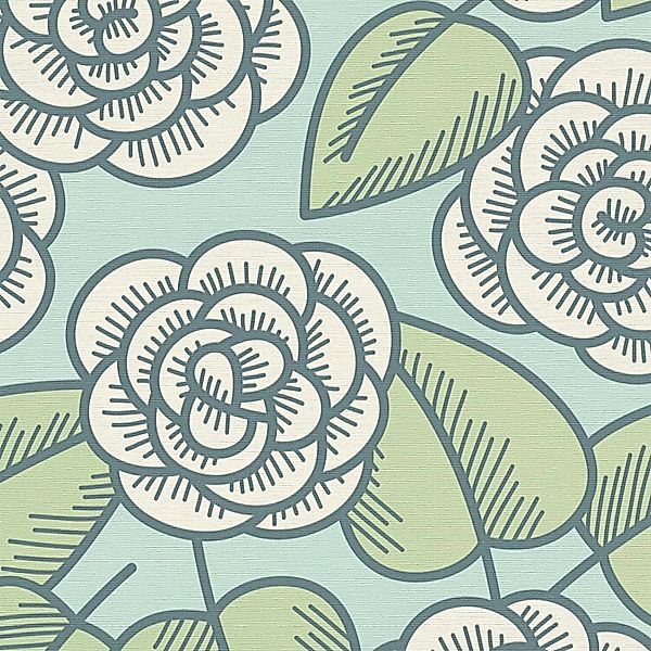 Bricoflor Retro Tapete mit Blumen Florale Tapete in Pastellfarben Ideal für günstig online kaufen