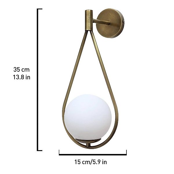 Wandleuchte Revenna, messing gebürstet Metall Höhe 35 cm günstig online kaufen