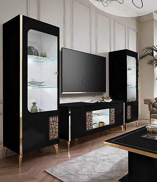 Xlmoebel TV-Schrank Modernes Wohnzimmermöbel-Set mit TV-Schrank, Vitrine un günstig online kaufen