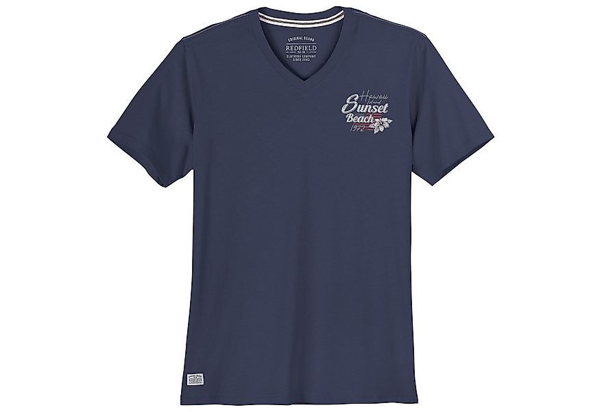 redfield Print-Shirt Redfield Übergrößen T-Shirt Print Sunset denimblau günstig online kaufen