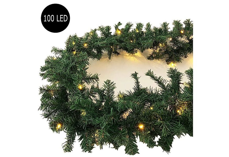Mojawo Lichtervorhang XXL Tannengirlande Weihnachtsbeleuchtung 810cm 100 LE günstig online kaufen