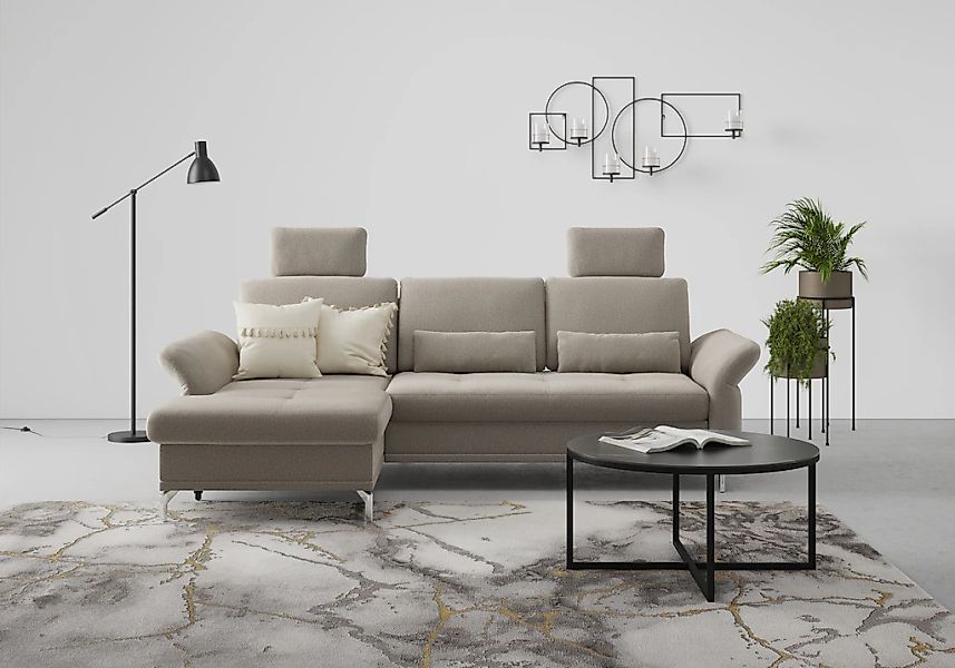 Home affaire Ecksofa "Palm Beach L-Form" Federkern, mit Sitztiefenverstellu günstig online kaufen