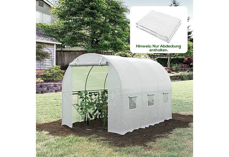 Outsunny Foliengewächshaus Folientunnel Gewächshausfolie mit 6 Fenster, BxT günstig online kaufen