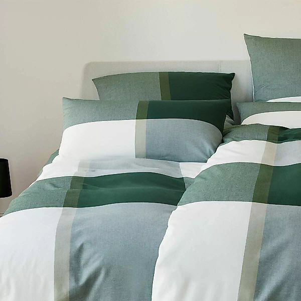 elegante Soft-Flanell Bettwäsche Berkeley green günstig online kaufen