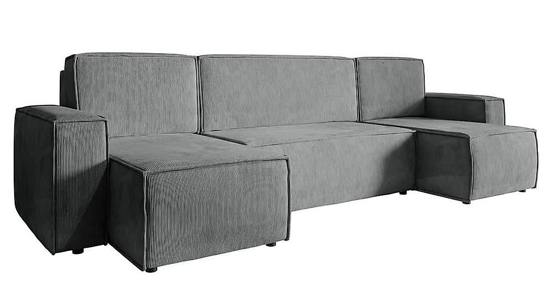 | U-förmiges Sofa Crusado mit Schlaffunktion Chenille günstig online kaufen