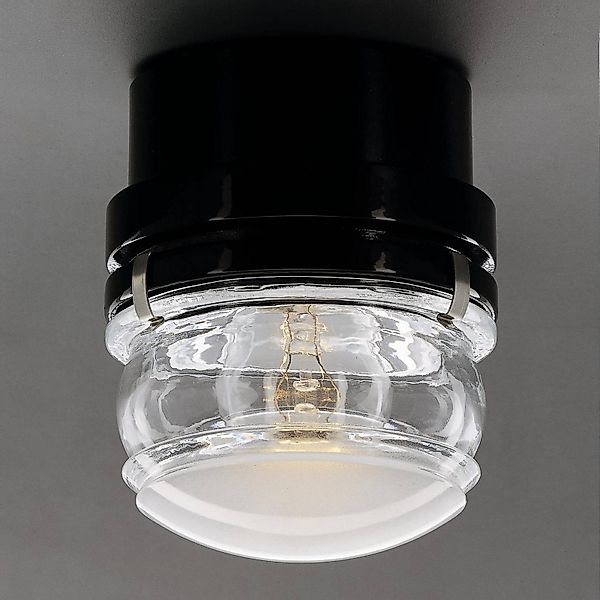 Oluce LED-Wandlampe Fresnel, schwarz, Alu, Glas, 2.700 K günstig online kaufen