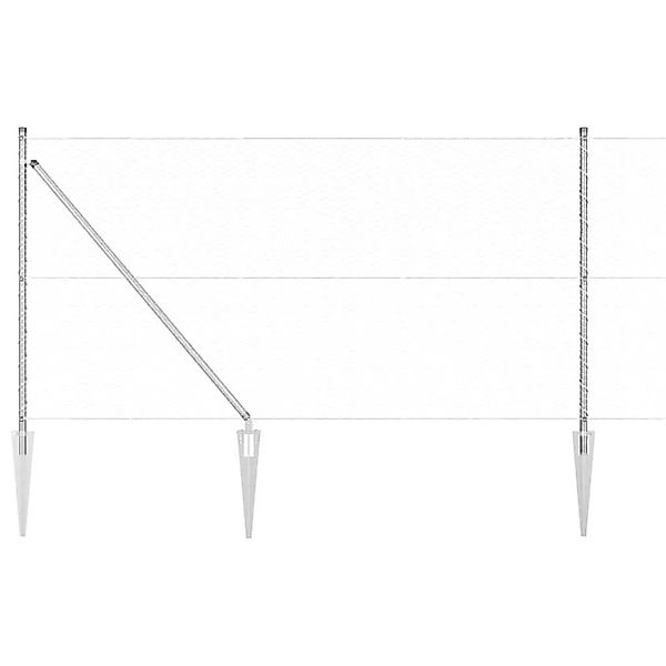 vidaXL Zaunpfosten Silber 100 x 1,4 m 25 mm Maschenweite Stahl 3353455 günstig online kaufen