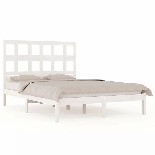 Vidaxl Massivholzbett Weiß Kiefer 180x200 Cm 6ft Super King Size günstig online kaufen