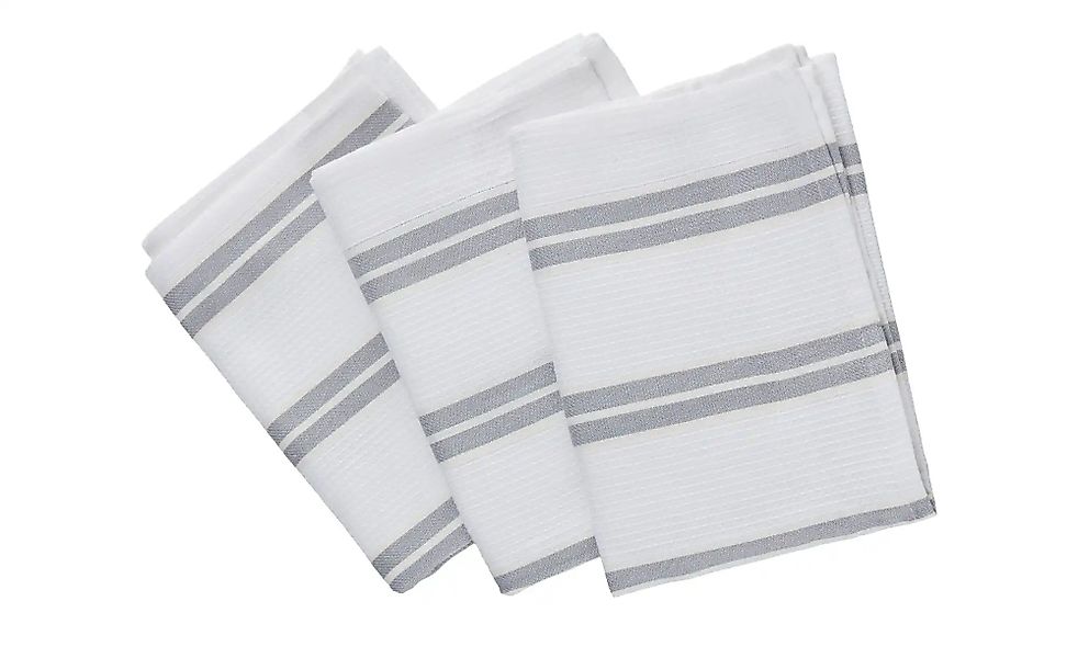 for friends Geschirrtuch-Set  Geschirr Pique ¦ grau ¦ 100% Baumwolle ¦ Maße günstig online kaufen