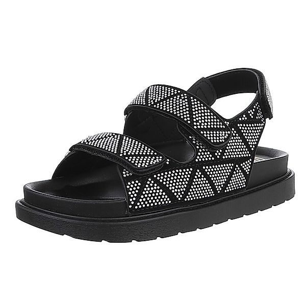 Ital-Design Stylische Damen Sandalen mit Klettverschluss günstig online kaufen
