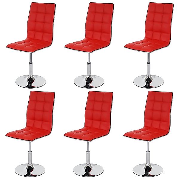 CHEFGASTRO Esszimmerstuhl 6er-Set 103x43x54cm Sitzhöhe 41cm Kunstleder Rot günstig online kaufen
