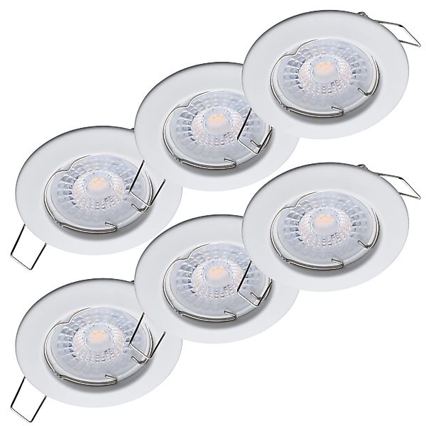 Oktaplex 6er Set Einbauleuchte Sedan inkl. LED-Module Warmweiß 380lm 4,8W W günstig online kaufen