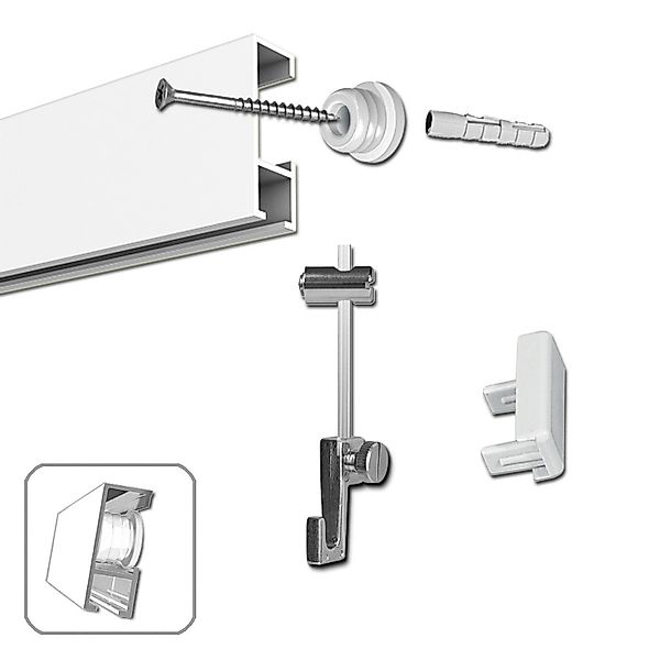 Bilderrahmen Neumann Bilderschienenset Galerieschiene mit Gleiter günstig online kaufen