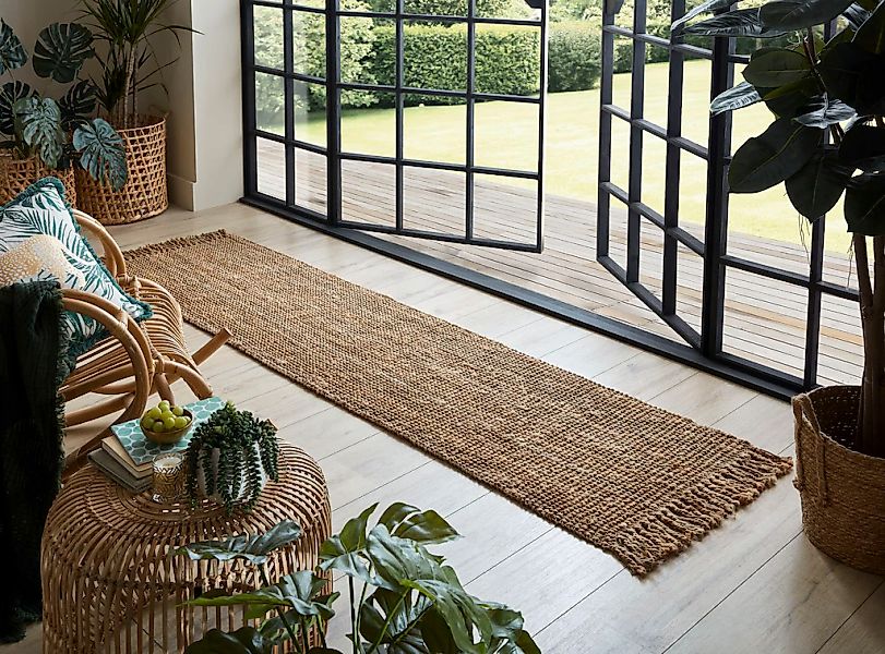 FLAIR RUGS Läufer »Jute Boucle«, rechteckig, 7 mm Höhe, aus 100% Jute, mit günstig online kaufen