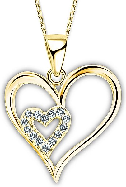 Limana Kette mit Anhänger 925 Sterling Silber Herzkette Liebe Gold Rosegold günstig online kaufen