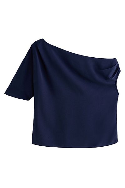 Next Shirtbluse Kurzarm-Oberteil mit asymmetrischer Drapierung (1-tlg) günstig online kaufen