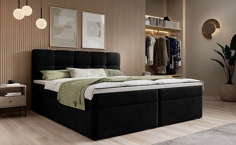 Luxusbetten24 Boxspringbett Cozy II Samt, mit Stauraum günstig online kaufen