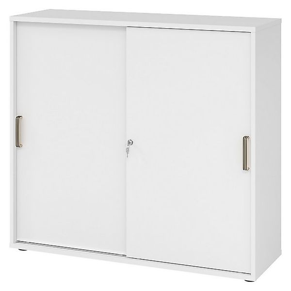 bümö Aktenschrank office Schiebetürenschrank Dekor: Weiß - Griffe: Streifen günstig online kaufen