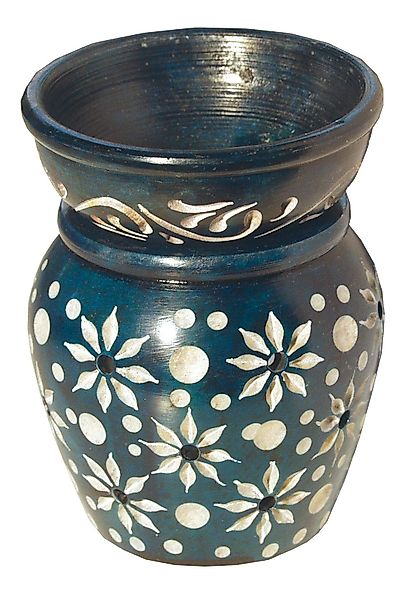 Saraswati Duftlampe Aromalampe "Blume" Speckstein türkis günstig online kaufen