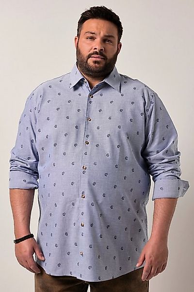 Men Plus Businesshemd Men+ Trachtenhemd Langarm Alloverdruck Kentkragen günstig online kaufen