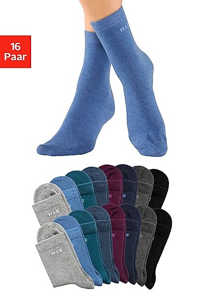 H.I.S Socken (Packung, 16-Paar) mit eingestricktem günstig online kaufen