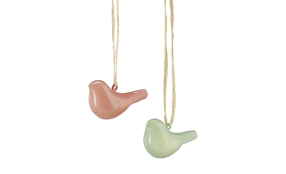 Deko Vogel Anhänger  2er Set   ¦ mehrfarbig ¦ Glas,Naturprodukte ¦ Maße (cm günstig online kaufen