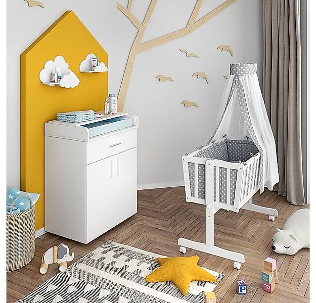 VitaliSpa® Babybett Noah, Weiß, 40x90 mit Rollen, 1-tlg. günstig online kaufen