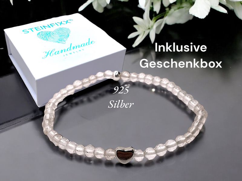 Steinfixx® Perlenarmband Edelsteinarmband aus klarem Bergkristall günstig online kaufen