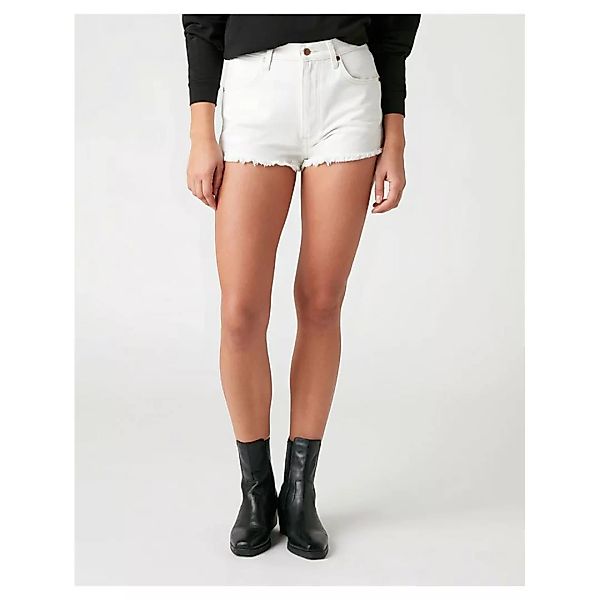 Wrangler – Jeans-Shorts mit mittelhohem Bund in Ecru-Weiß günstig online kaufen