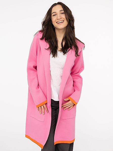 Zwillingsherz Strickjacke "Mona" Kapuze, Taschen, Kontrast-Kanten, günstig online kaufen