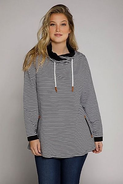 Ulla Popken Sweatshirt Sweatshirt Ringel Classic Stehkragen Langarm günstig online kaufen