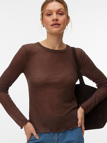 Vero Moda Langarmshirt VMARIEL LS TOP JRS NOOS Materialmix, gewellter Saum günstig online kaufen