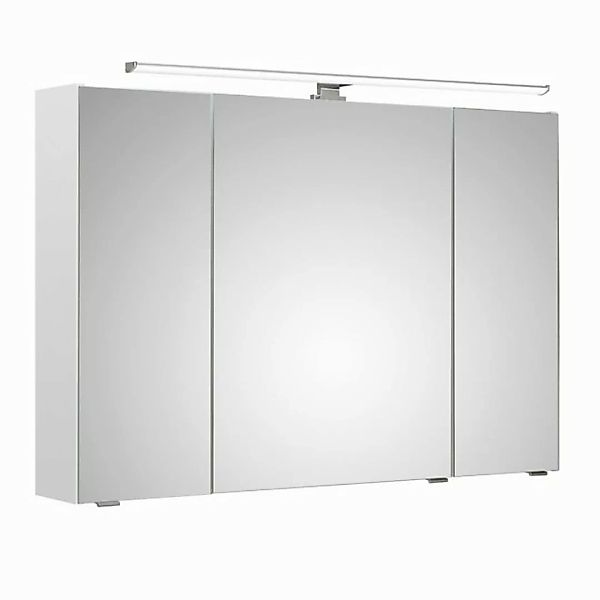 Lomadox Spiegelschrank QUEBEC-66 105 cm inkl. LED-Aufsatzleuchte in weiß Gl günstig online kaufen