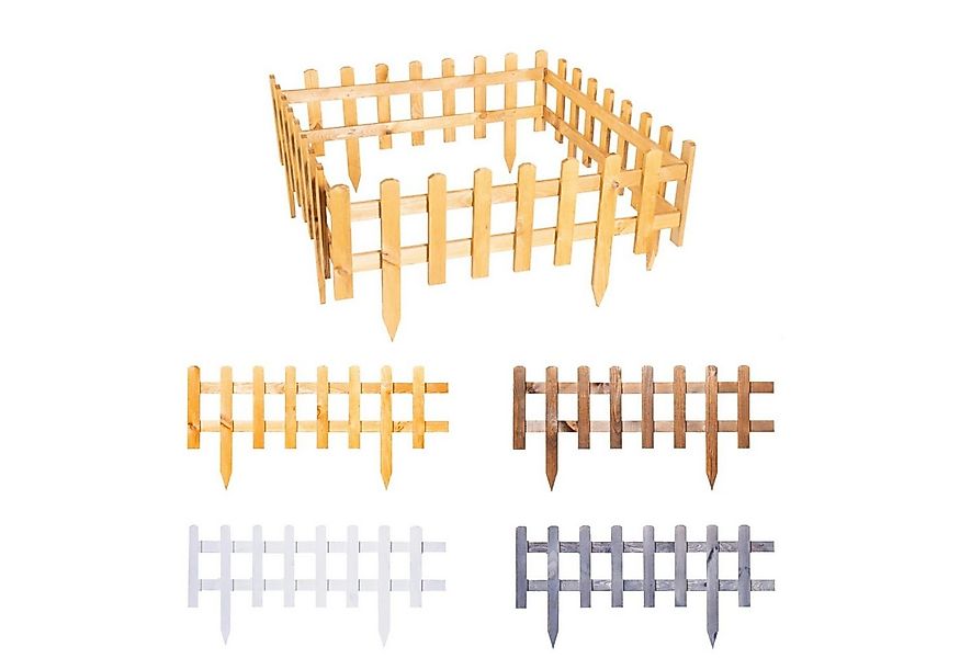 BooGardi Beetumrandung Steckzaun Holz, LxH: 59,5x20 cm, 4er Set, 3 Höhen 2 günstig online kaufen