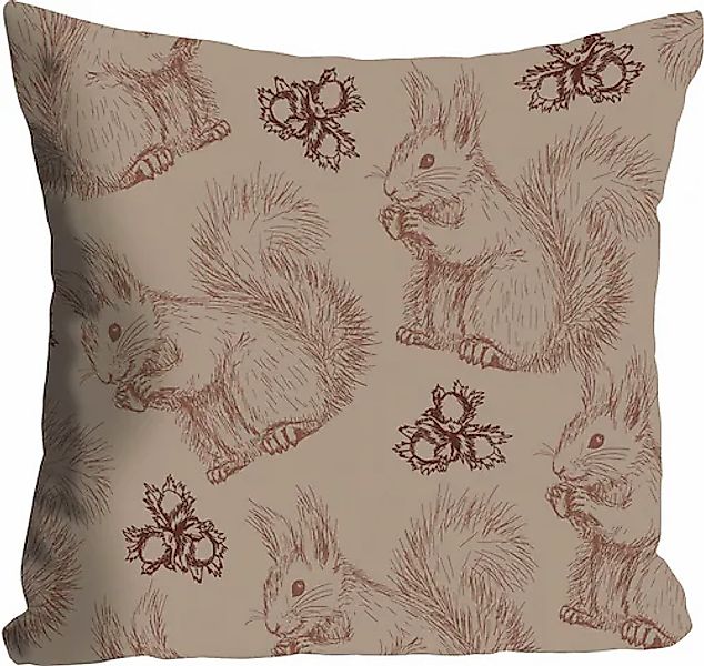 queence Dekokissen »Eichhörnchen«, (1 St.), mit Eichhörnchen und Nüssen, Ki günstig online kaufen