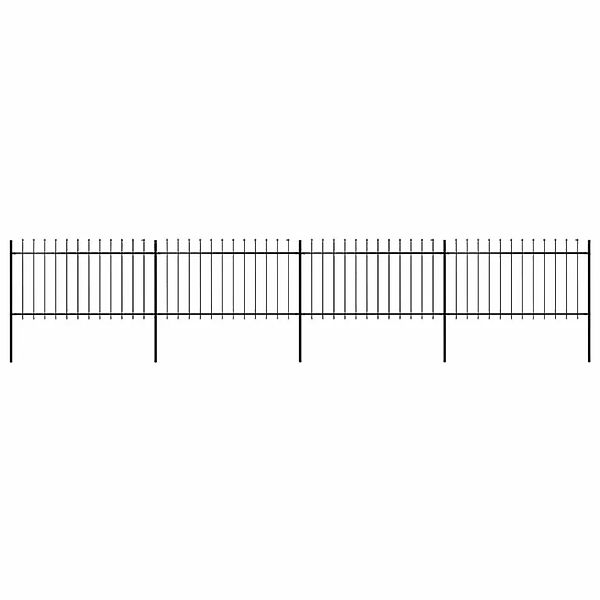 vidaXL Gartenzaun mit Speerspitze Stahl 714,5 x 100 cm Schwarz 277614 günstig online kaufen
