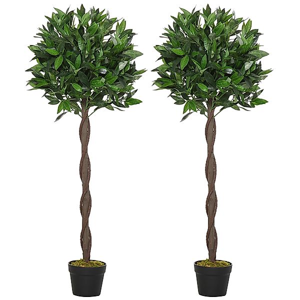 Kunstpflanze 2er-Set, 120 cm, im Zementtopf günstig online kaufen
