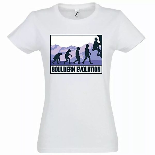 Youth Designz T-Shirt Evolution Bouldern Damen Shirt mit trendigem Frontpri günstig online kaufen
