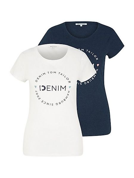 TOM TAILOR Denim T-Shirt (2-tlg) Plain/ohne Details günstig online kaufen