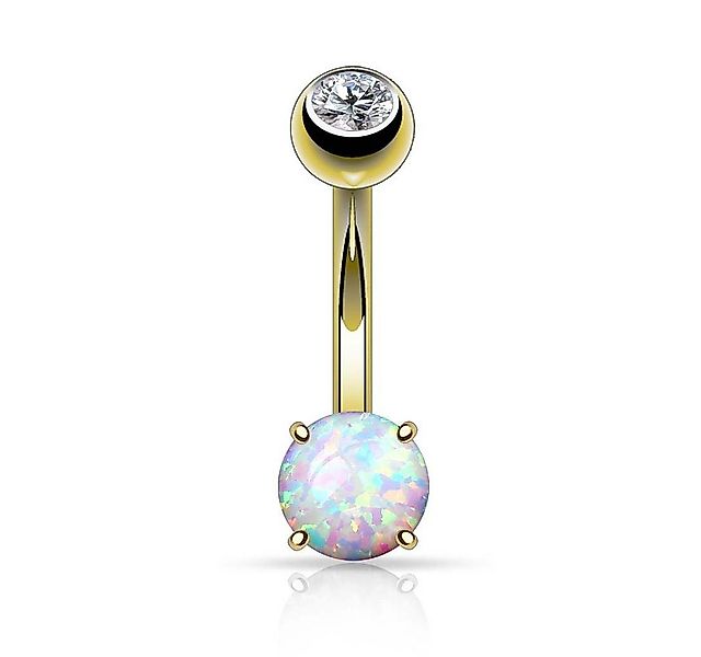Taffstyle Bauchnabelpiercing Piercing 14 Karat 585 Gold Opal Stein, Bauchna günstig online kaufen