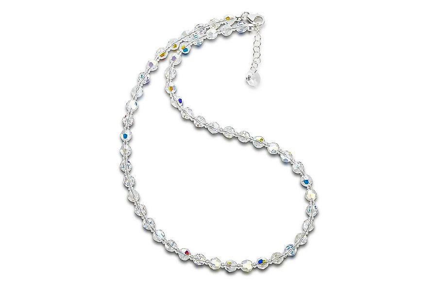 Schöner-SD Collier 6mm Kristall Perlenkette Crystal Aurora Boreale Kristall günstig online kaufen
