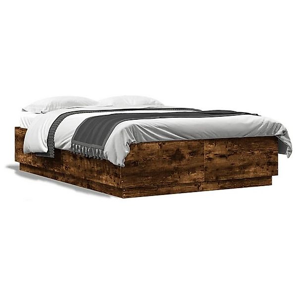 vidaXL Bettgestell, Bettrahmen Sonoma-Eiche 140x200 cm Holzwerkstoff günstig online kaufen