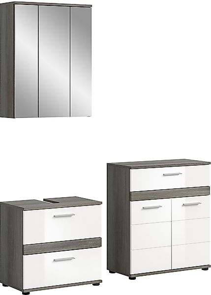 welltime Badmöbel-Set »LUCCA, 3-teilig, TOPSELLER!, hochwertige MDF Front«, günstig online kaufen