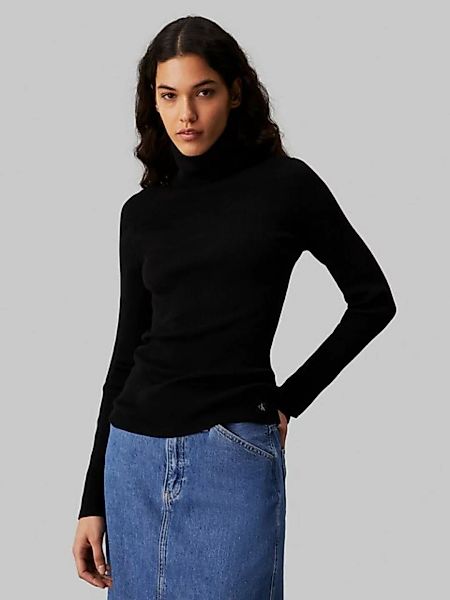 Calvin Klein Jeans Rollkragenpullover WOVEN LABEL ROLL NECK SWEATER mit Log günstig online kaufen