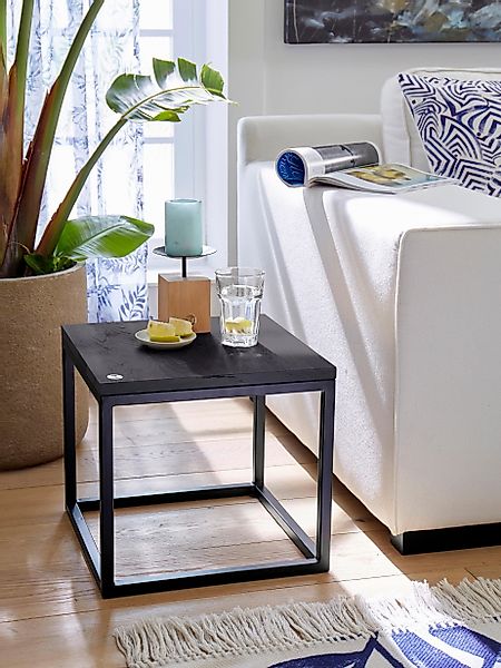 Home affaire Couchtisch "Voorst" aus massiver Eiche und Metallgestell günstig online kaufen