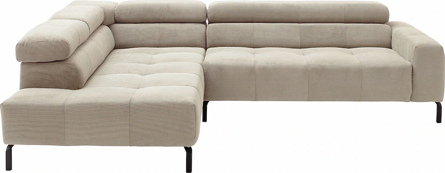 Places of Style Ecksofa "Claya, L-Form, incl. Kopfteilverstellung, Breite 2 günstig online kaufen