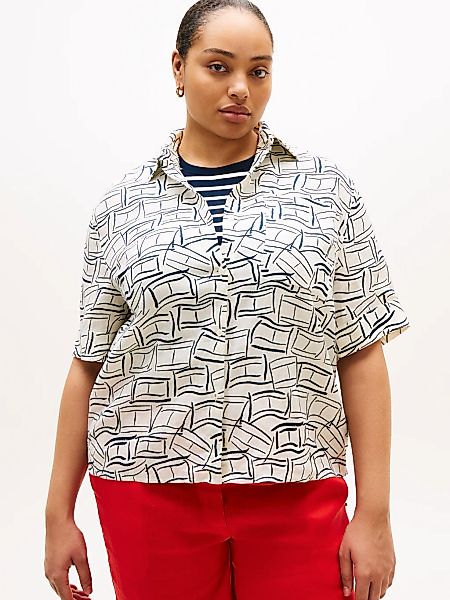 Tommy Hilfiger Curve Kurzarmshirt "CRV ESS LINEN SHIRT WITH SS" in großen G günstig online kaufen