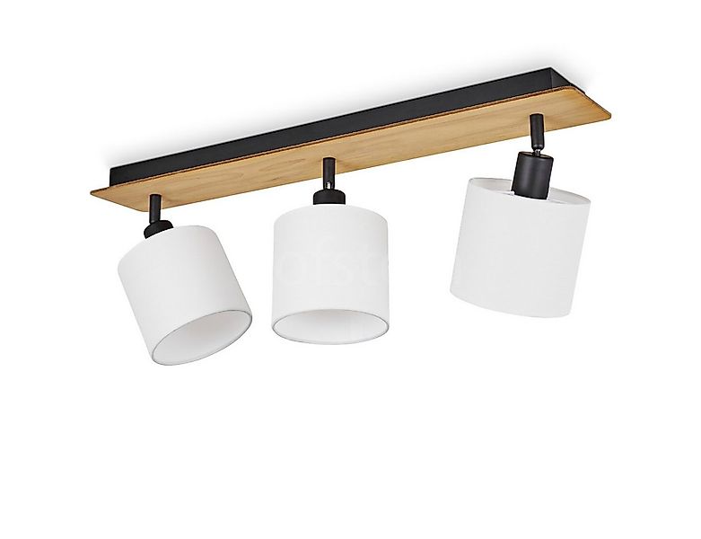 hofstein Deckenleuchte »Costa« Deckenlampe aus Holz/Metall/Stoff in Natur/S günstig online kaufen